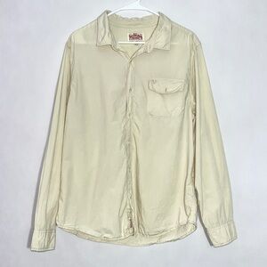 Vintage Man’s rugged True Religion cotton Button down shirt Beige XL